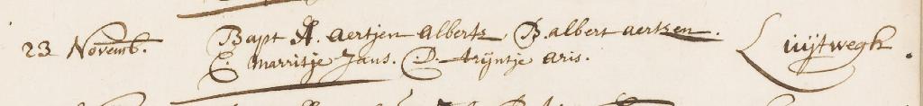 Aaltje Albertse Helsloot 1717 doopboek