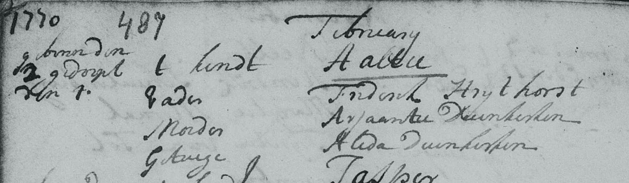 Aaltje Strijdhorst doopboek