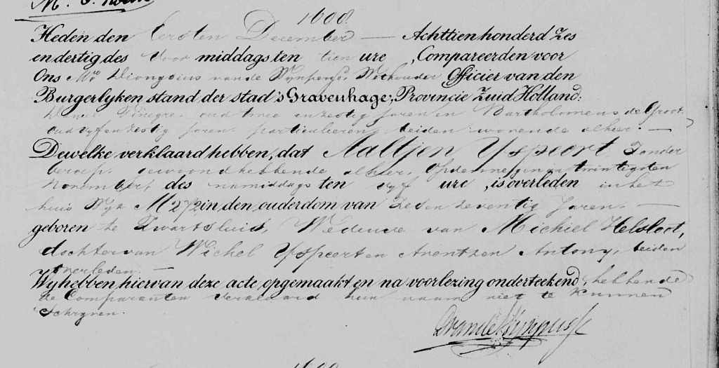 Aaltjen IJspeert overlijdensakte