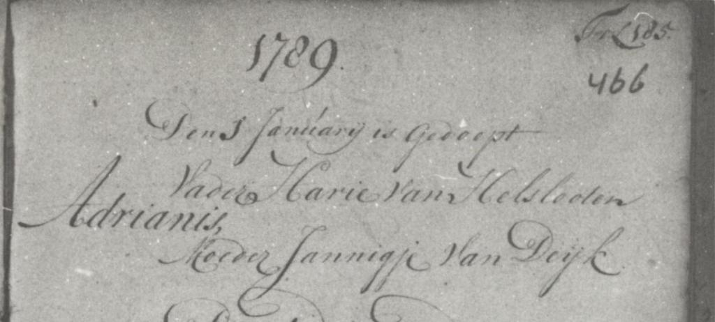 Adrianis Helsloot 1789 doopboek