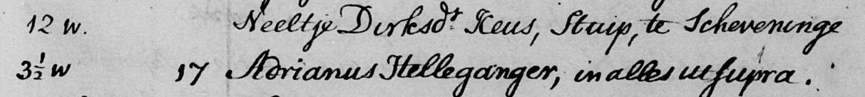 Adrianus Helleganger 1783 impostboek