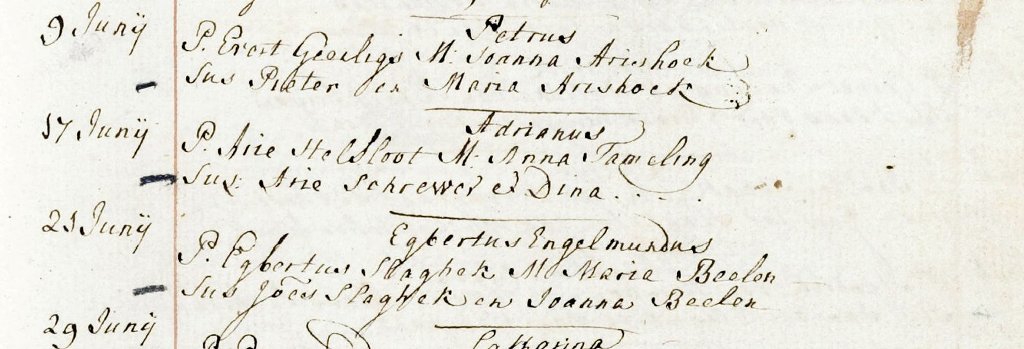 Adrianus Helsloot 1779 doopregister