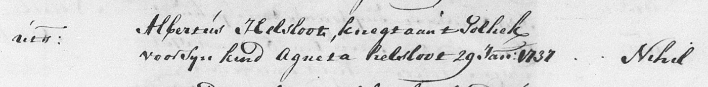 Agnes Helsloot 1731 impostboek