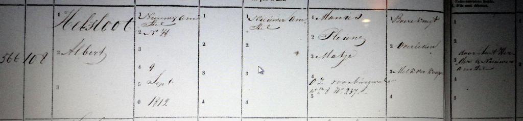 Albert Helsloot 1812 militieregister