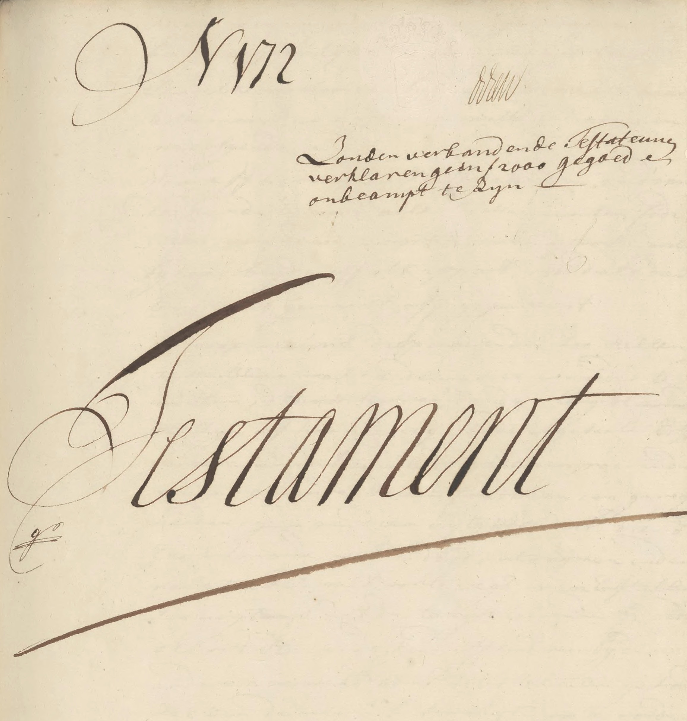 Albertus Helsloot 1738 x Hilletje Baas testament 1774 I