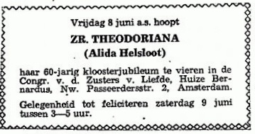 Alida Elisabeth Maria Helsloot 1895 kloosterjubileumadvertentie