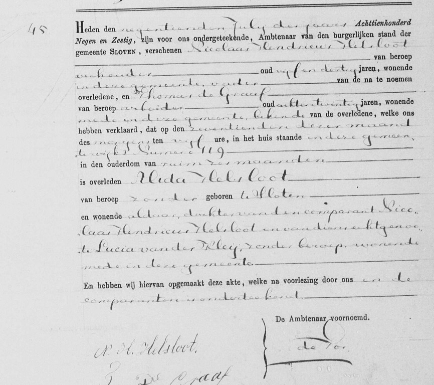 Alida Helsloot 1869 overlijdensakte
