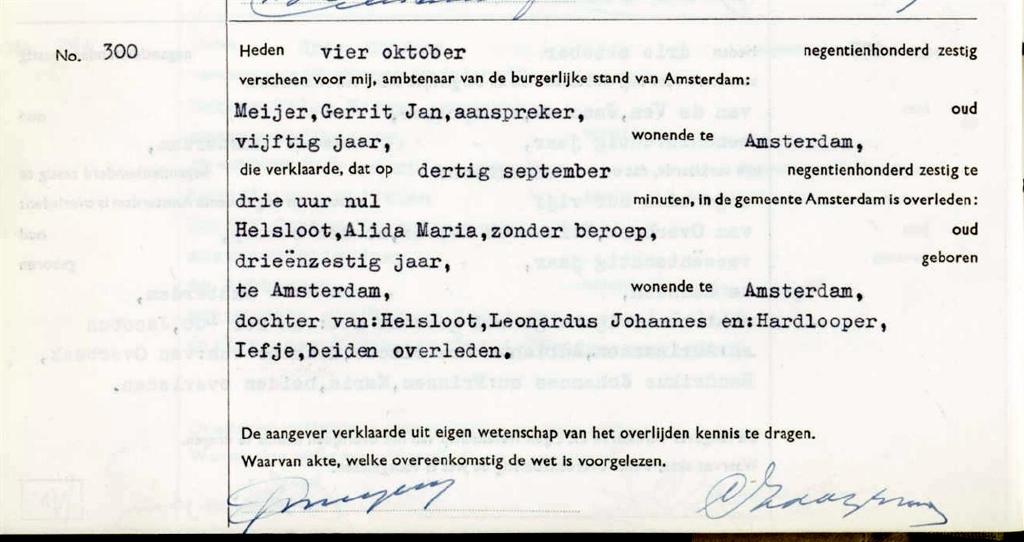 Alida Maria Helsloot 1897 overlijdensakte
