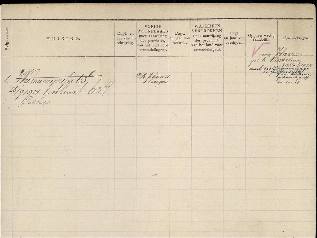 Alida van der Torre 1851 gezinskaart II