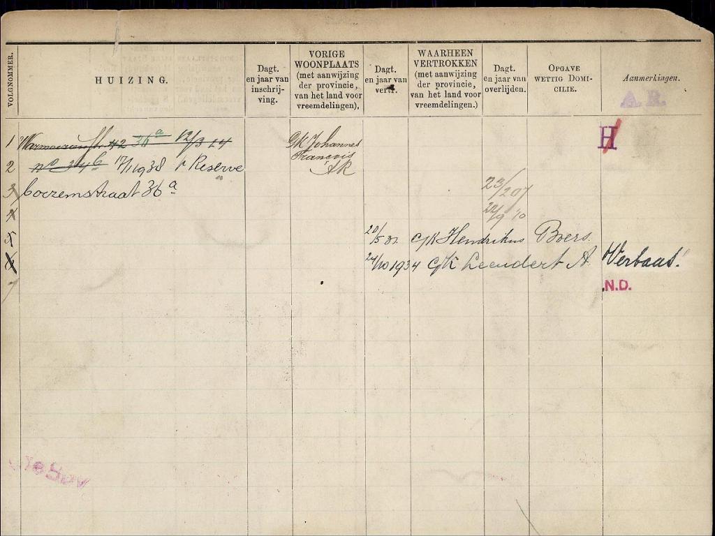Alida van der Torre 1887 gezinskaart II