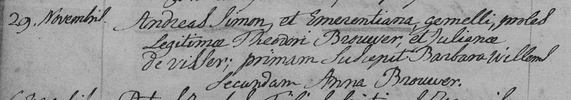 Andreas Simon Brouwer 1800 doopboek