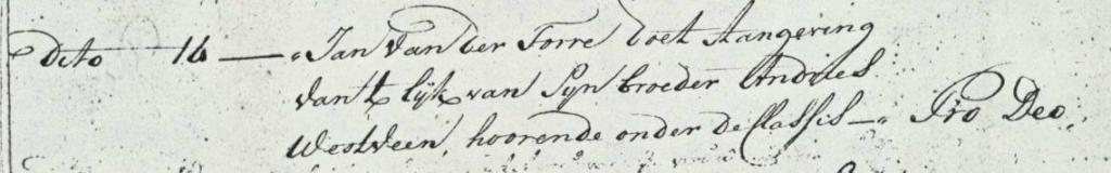 Andries Gerrits Westveen impostboek