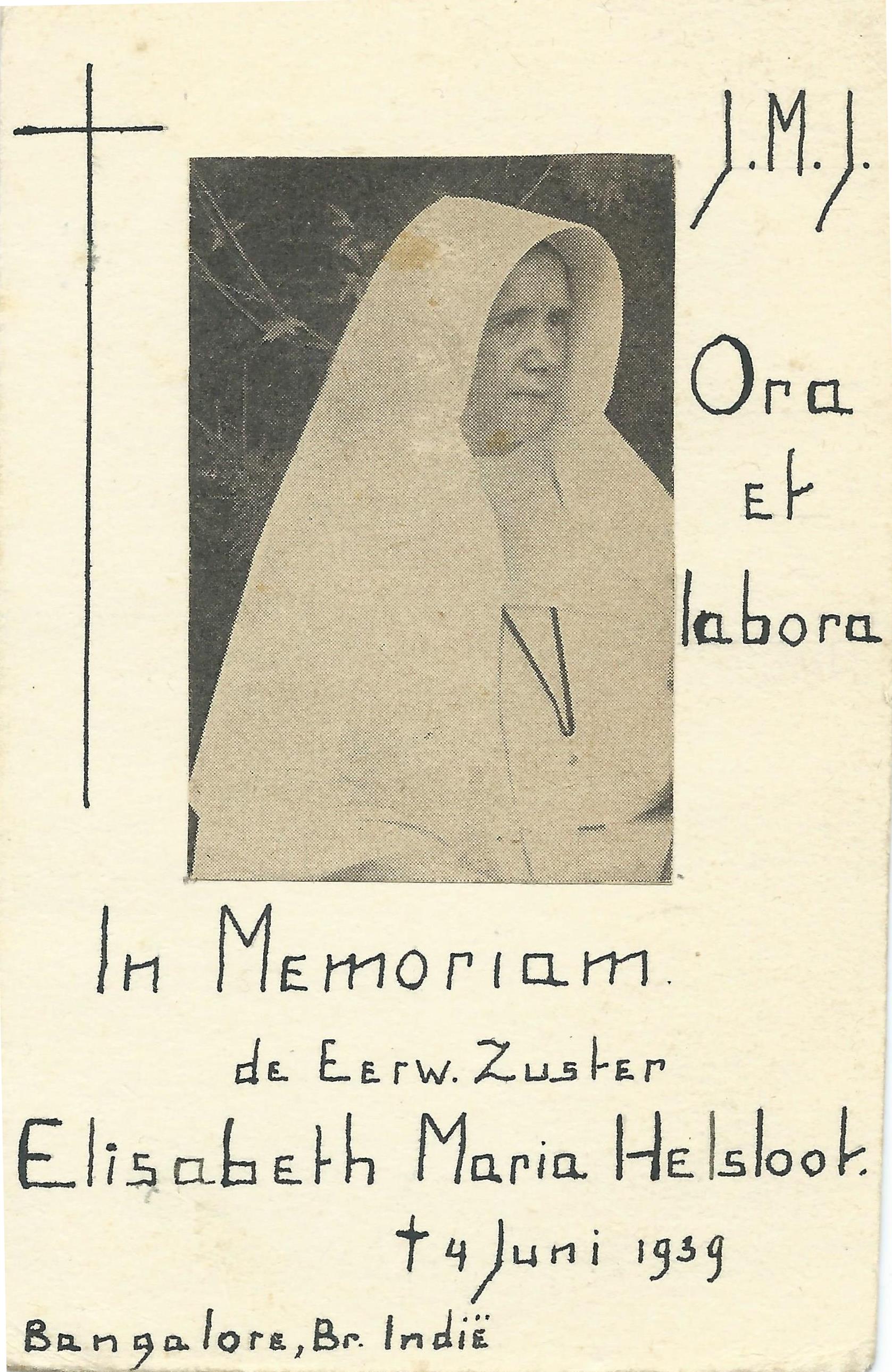 Anna Elisabeth Helsloot 1875 bidprentje II