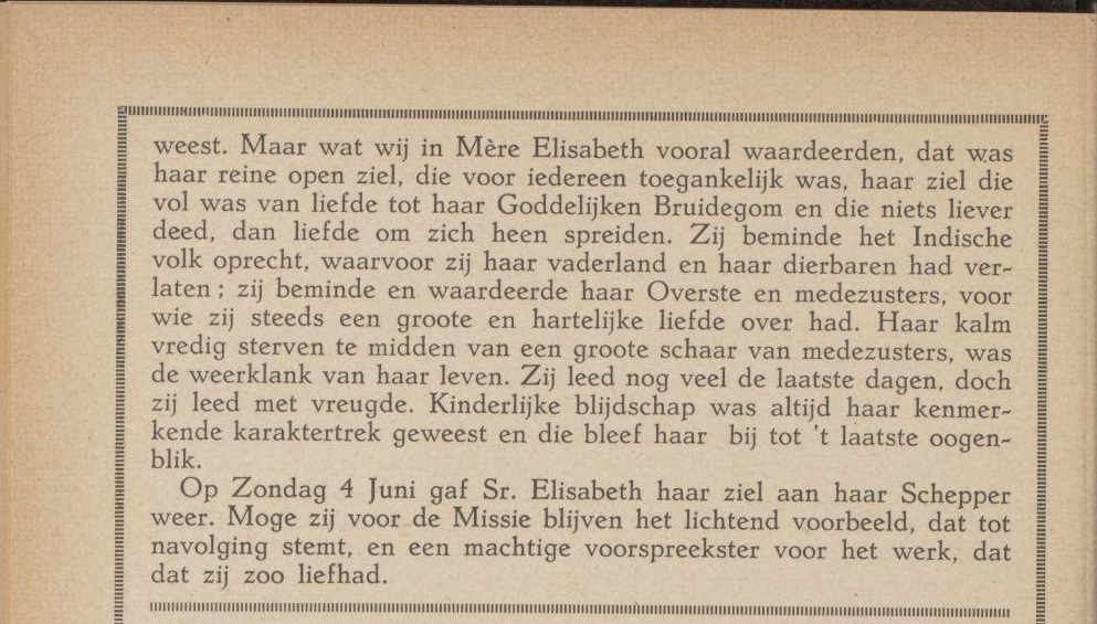 Anna Elisabeth Helsloot 1875 In Memoriam Missies der Zusters van het Gezelschap van J.M.J. in Oost-Indië en Britsch-Indië, jrg 37, 1939, no 7, 01-07-1939 II