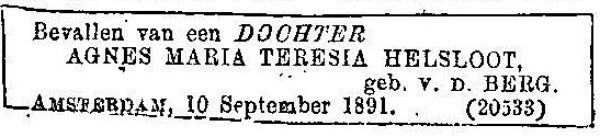 Klik voor foto in apart venster anna_helena_maria_helsloot_1891_geboorteadvertentie.jpg