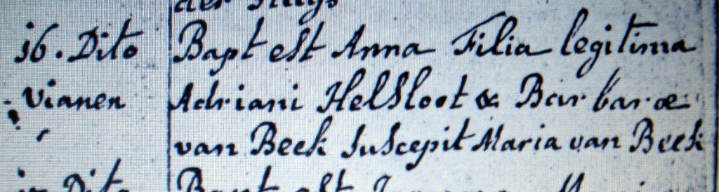 Anna Helsloot 1759 doopboek
