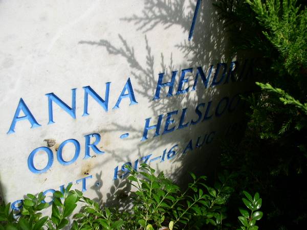 Anna Hendrika Helsloot 1917 grafsteen
