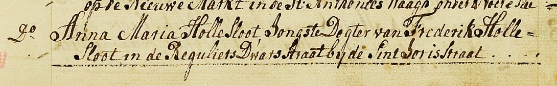 Anna Maria Hollesloot 1747 begraafboek