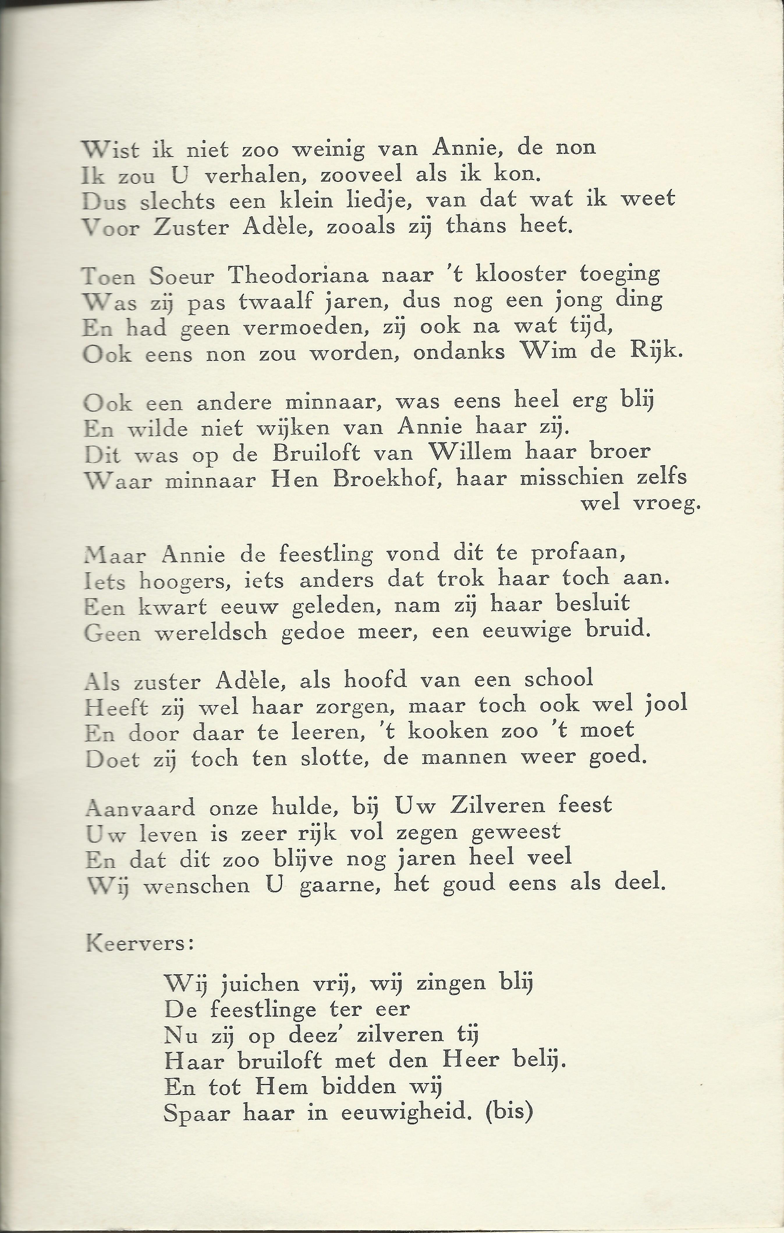 Anna Maria Johanna Helsloot 1901 zilveren professiefeest II