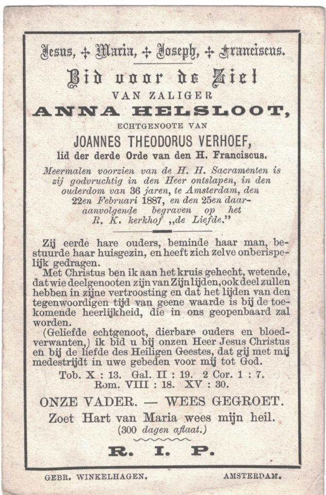 Antje Helsloot 1851 bidprentje I