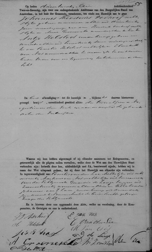 Antje Helsloot 1851 huwelijksakte