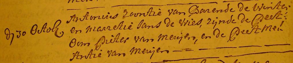 Antonius de Winter doopboek