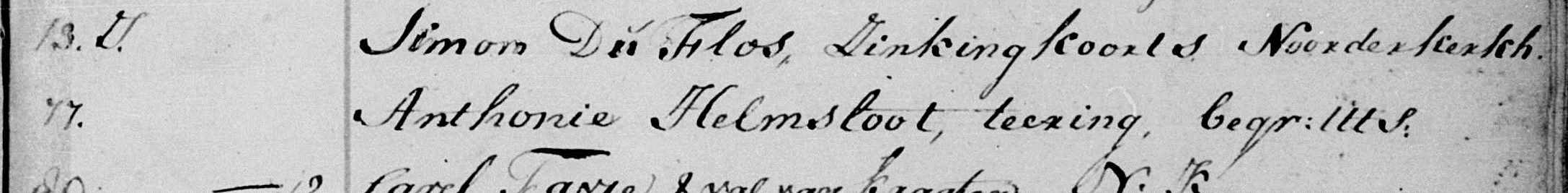 Antonius Helsloot 1733 impostboek