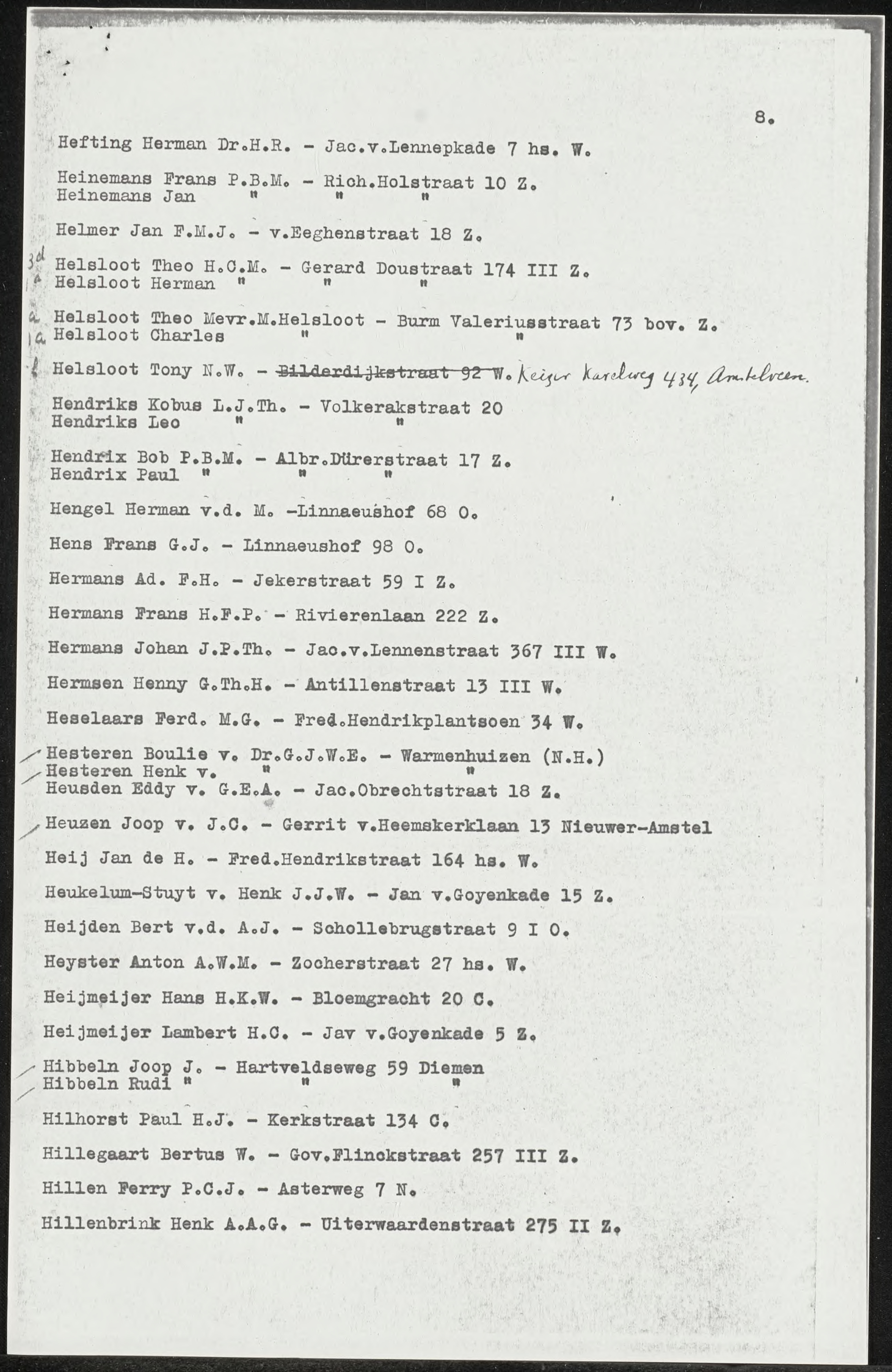 Antonius Nicolaas Helsloot 1925 Sint Ignatiuscollege leerlingenlijst 1941-1942