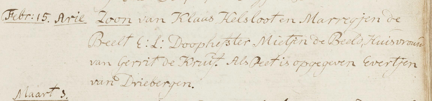 Arie Helsloot 1807 doopboek