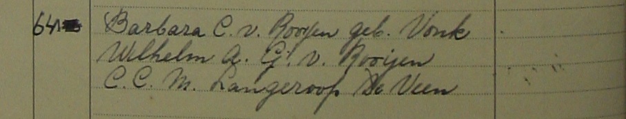 Barbera Catriena Vonk begraafregister
