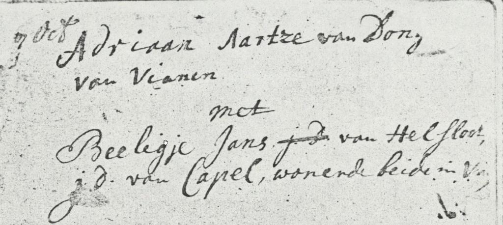 Beligje Jans Helsloot ca1690 huwelijksregister 1710