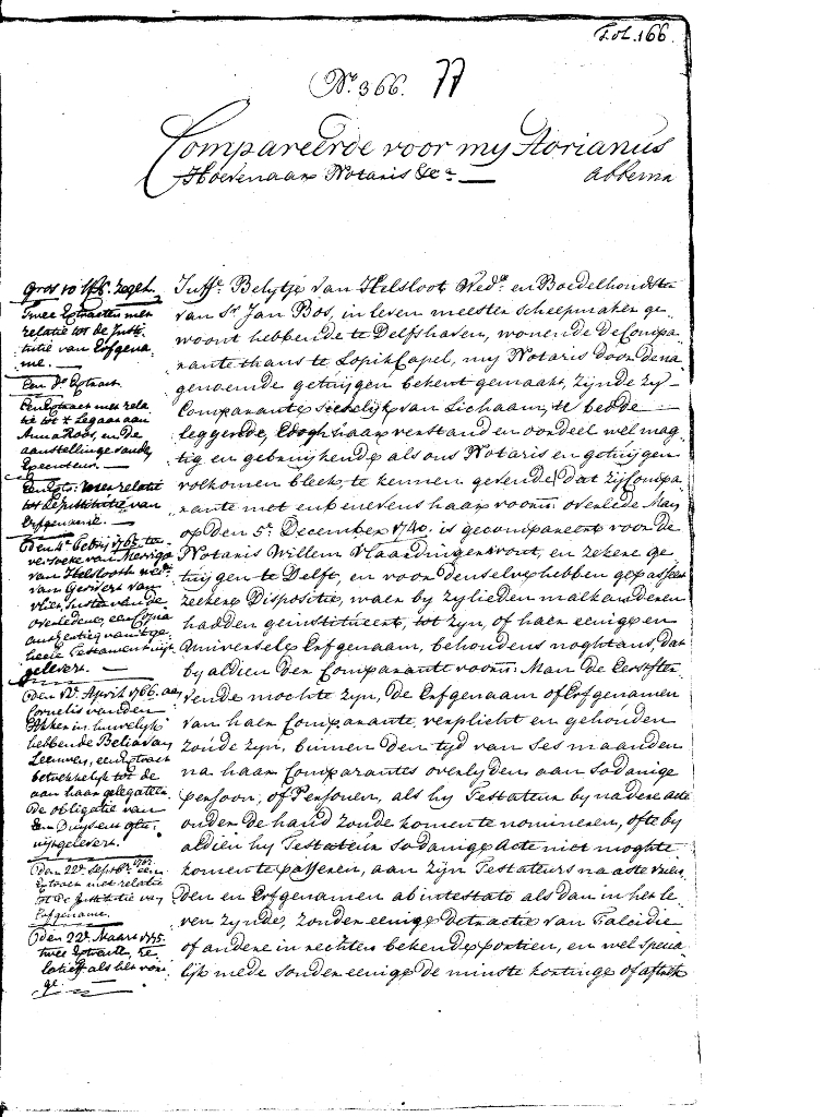 Beligje Jans Helsloot ca1690 testament 1762 I
