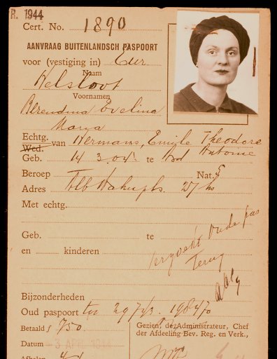 Berendina Evelina Maria Helsloot 1904 paspoort 1944 I