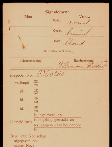 Berendina Evelina Maria Helsloot 1904 paspoort 1944 II