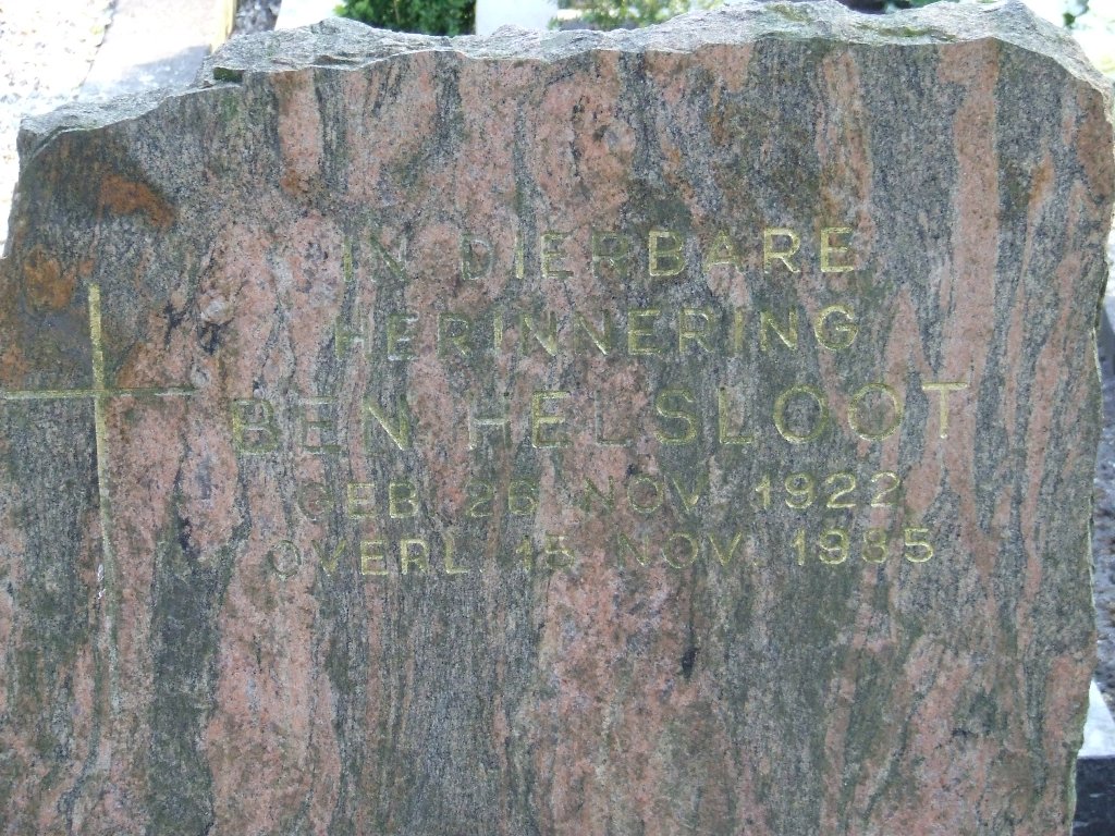 Bernadus Antonius Helsloot 1922 grafsteen