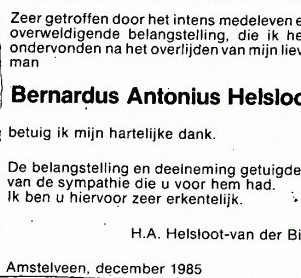 Bernadus Antonius Helsloot 1922 overlijdensadvertentie II