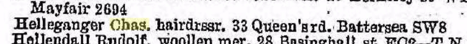 Carel Clement Maria Helleganger 1885 London 1934 Post Office Directory