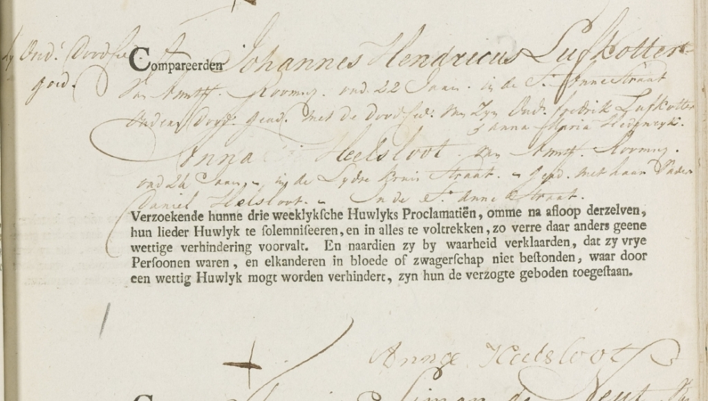 Catharina Helsloot 1783 ondertrouwakte