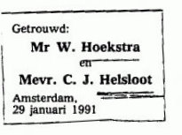 Catharina Jacoba Helsloot 1939 huwelijksadvertentie