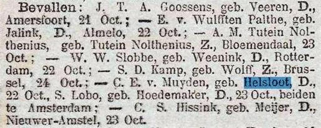 Catharina van Muijden geboortebericht