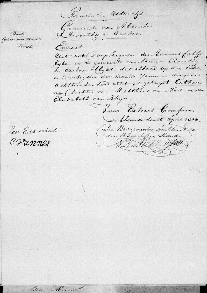 Catharina van Nes doopextract
