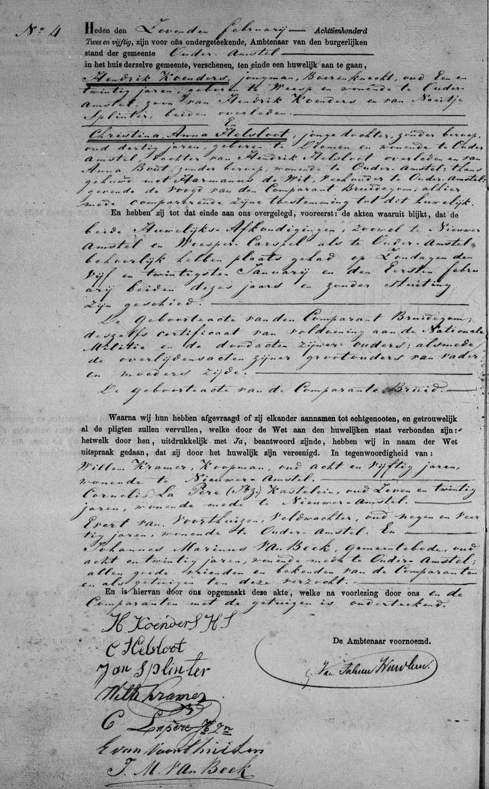 Christina Anna Helsloot 1822 huwelijksakte
