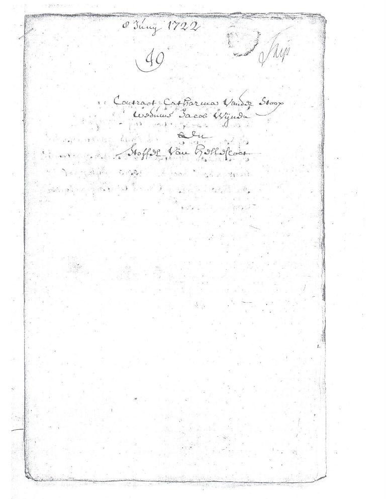 Christophorus Hermans Helsloot 1693 contract 1722 I