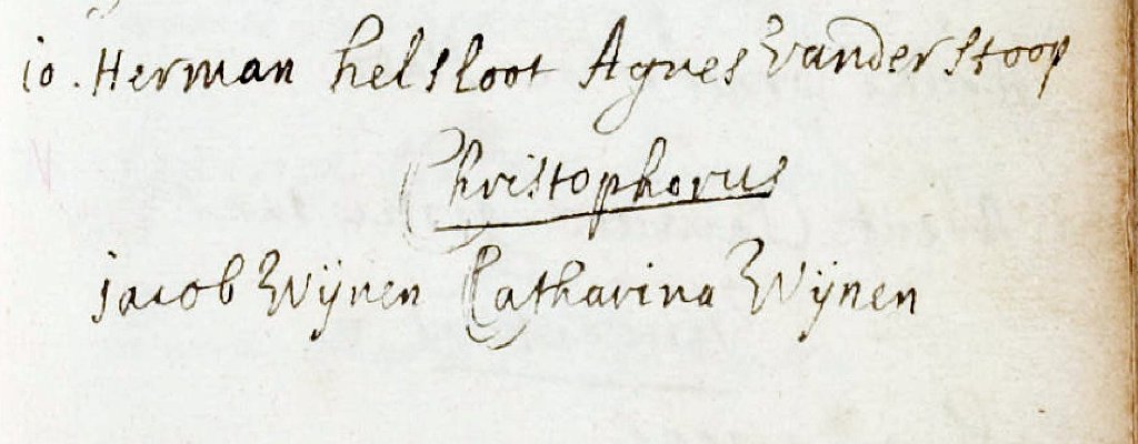 Christophorus Hermans Helsloot 1693 doopakte