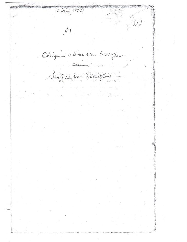 Christophorus Hermans Helsloot 1693 obligatie 1722 I