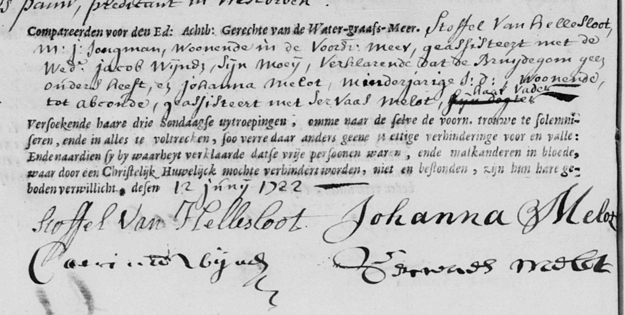 Christophorus Hermans Helsloot 1693 ondertrouwboek