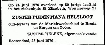 Clasina Cornelia Helsloot 1889 overlijdensadvertentie II