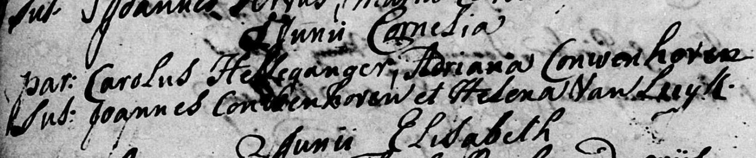 Cornelia Helleganger 1753 doopboek