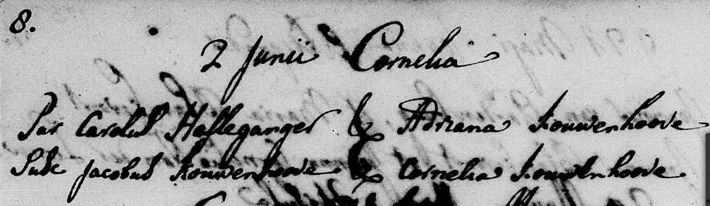 Cornelia Helleganger 1757 doopboek