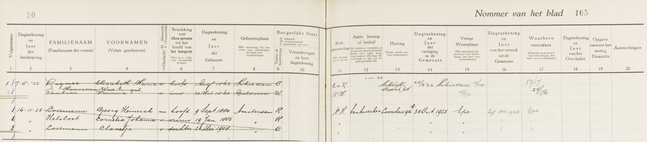Cornelia Johanna Helsloot 1885 bevolkingsregister Apeldoorn